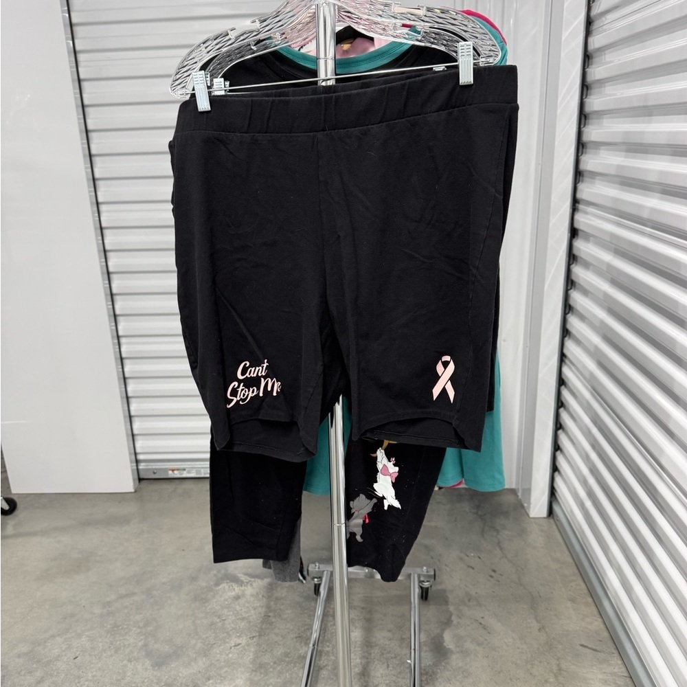 Torrid | Bike Shorts with Quote and Pink Ribbon in Black | size 4